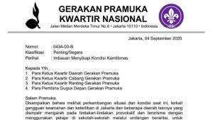 Kwarcab Jepara Serukan Anggota Pramuka Jaga Kondusivitas dan Waspada Provokasi